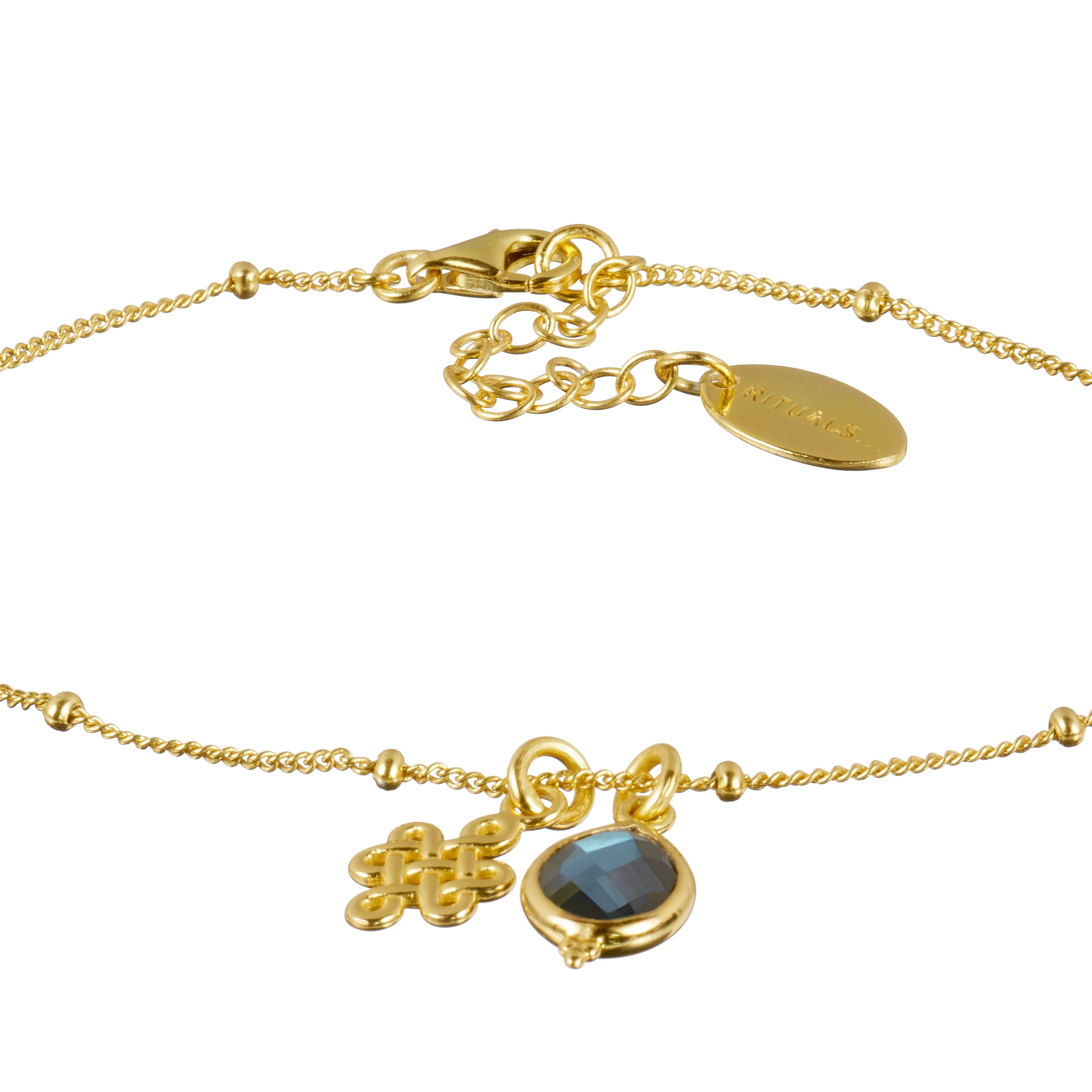 Vergoldetes Armband mit Schmuckstein, houseofrituals, Grey,  925er Sterlingsilber, mit 18-karätigem Gold beschichtet; Schmucksteine: Labradorit , RITUALS