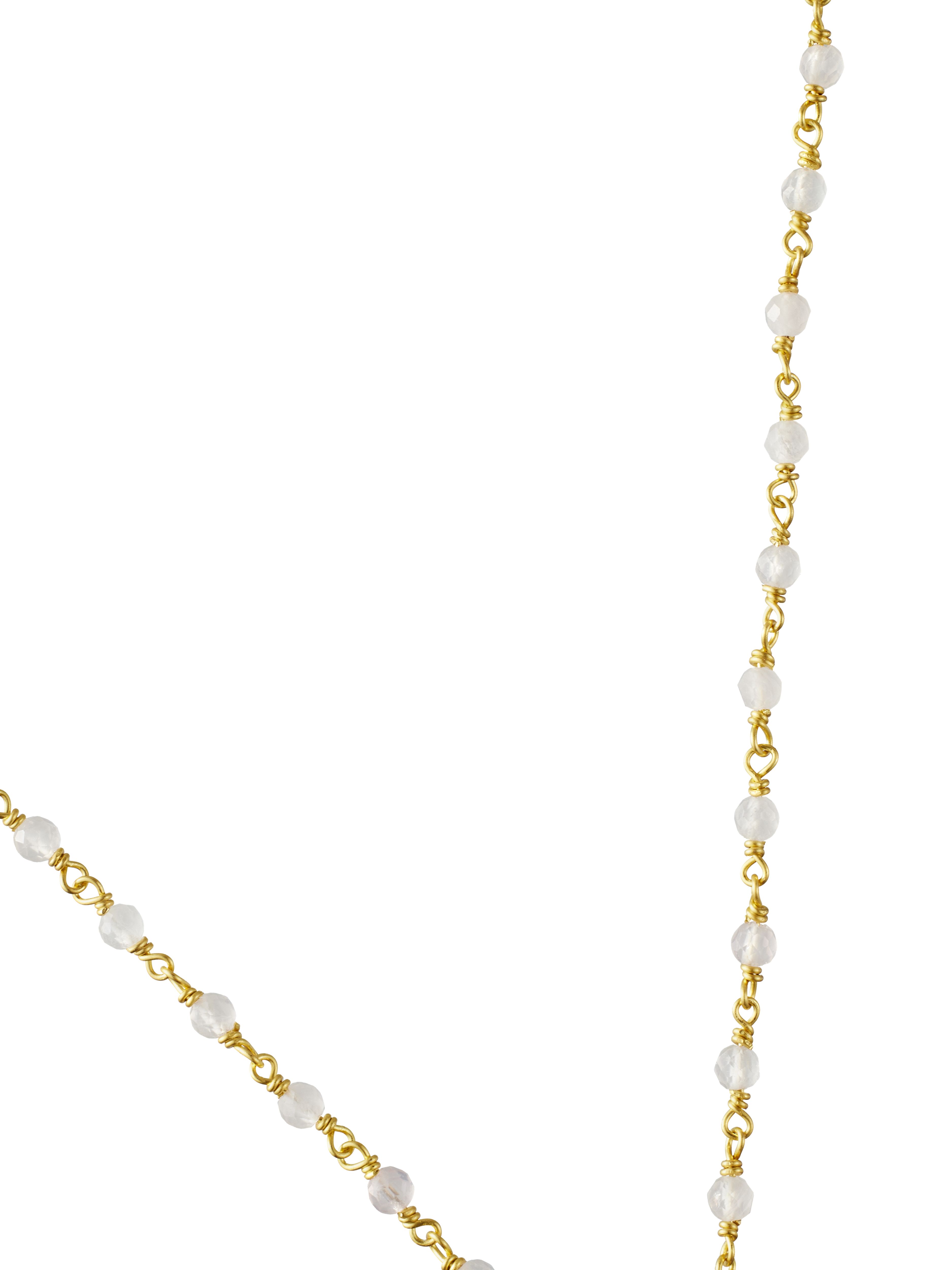 Rose Quartz Bead Choker Necklace Gold Plated