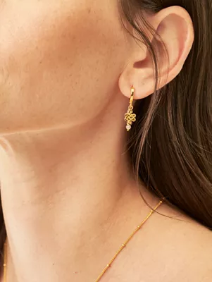 Vergoldete Ohrringe mit Schmuckstein