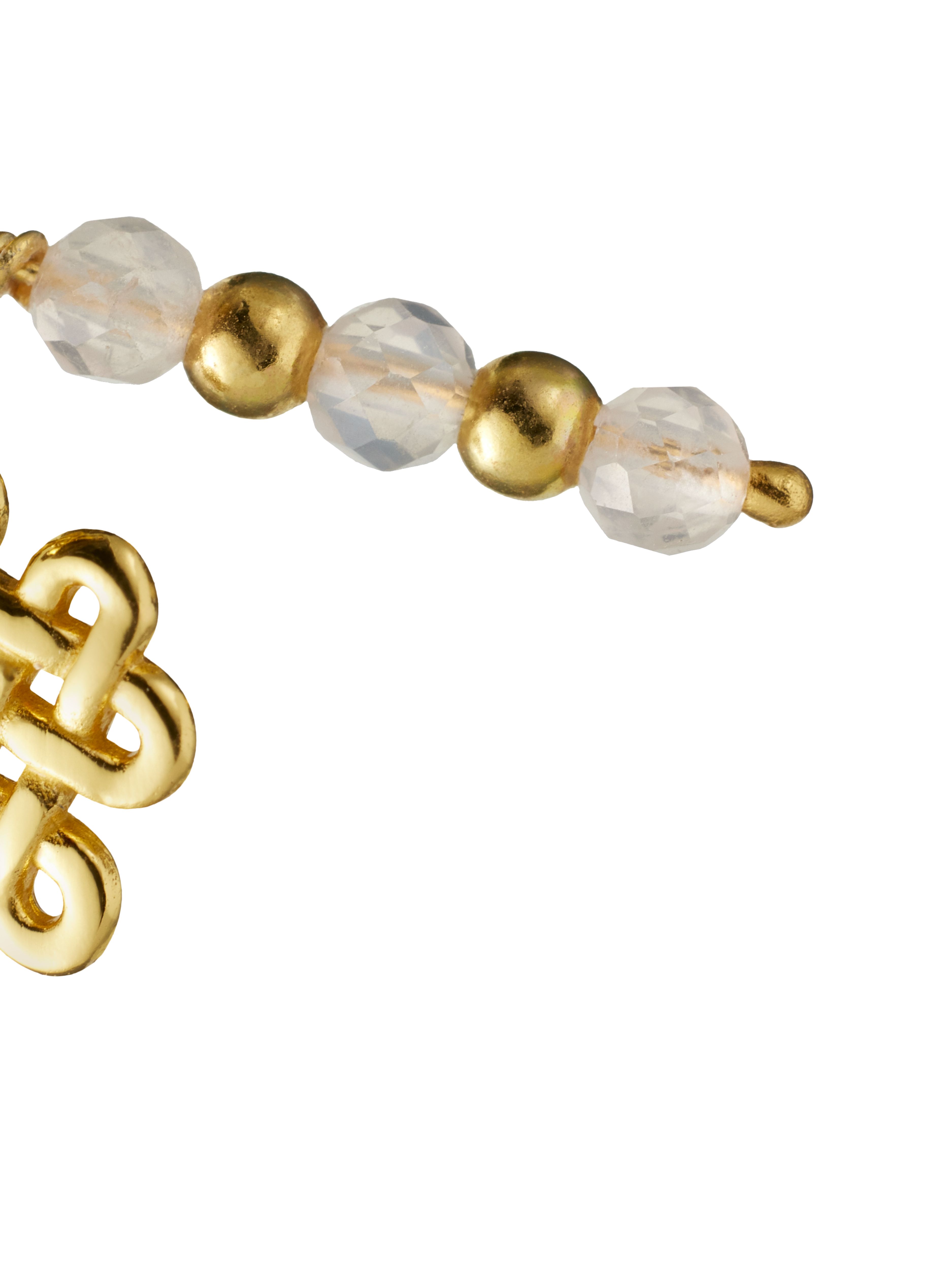 Rose Quartz Infinity Hoops Round Earrings Gold Plated