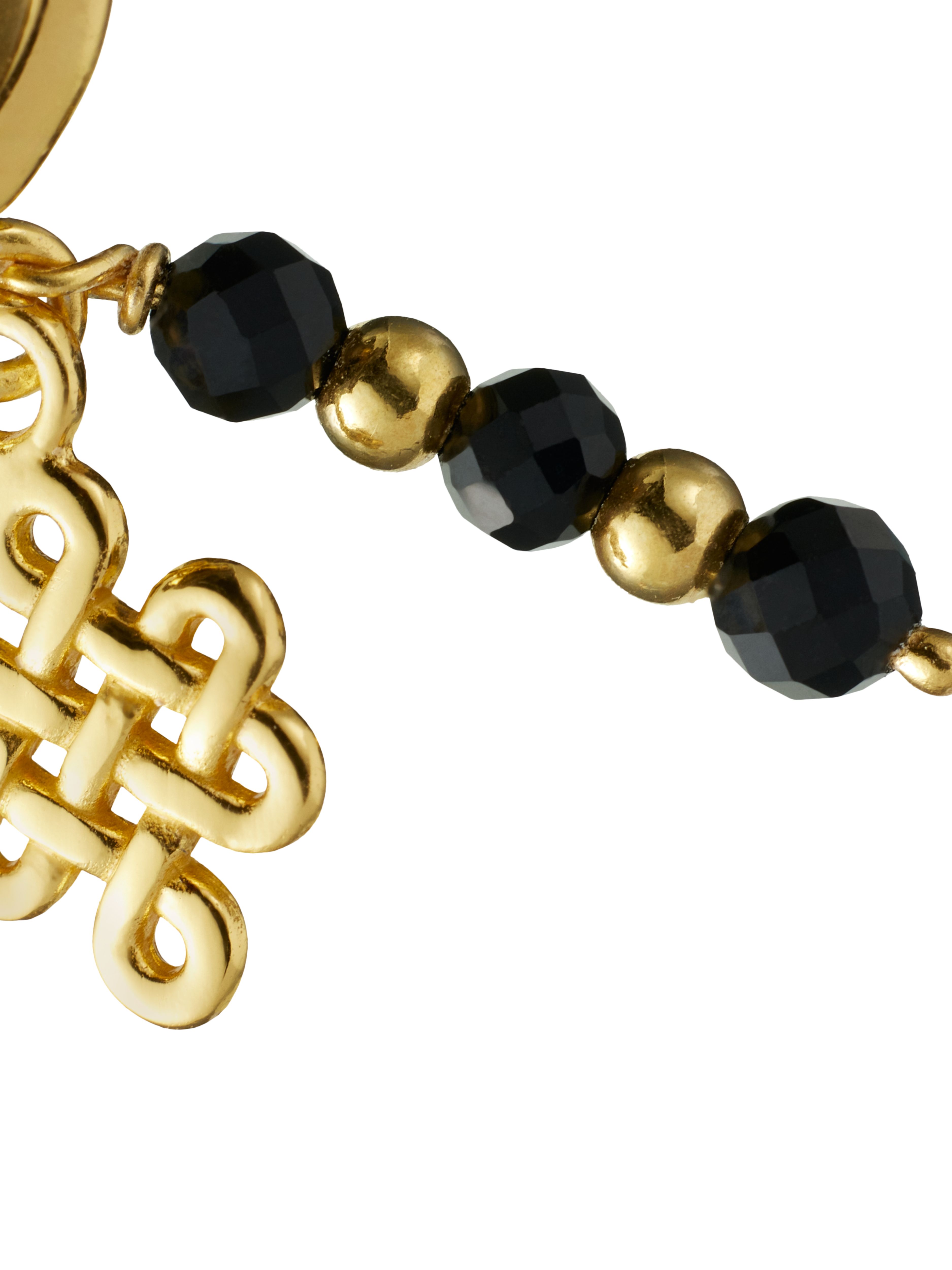 Black Onyx Infinity Hoops Round Earrings Gold Plated