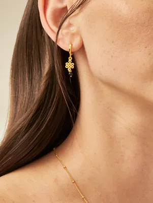 Vergoldete Ohrringe mit Schmuckstein