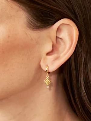 gold plated hoops with gemstone