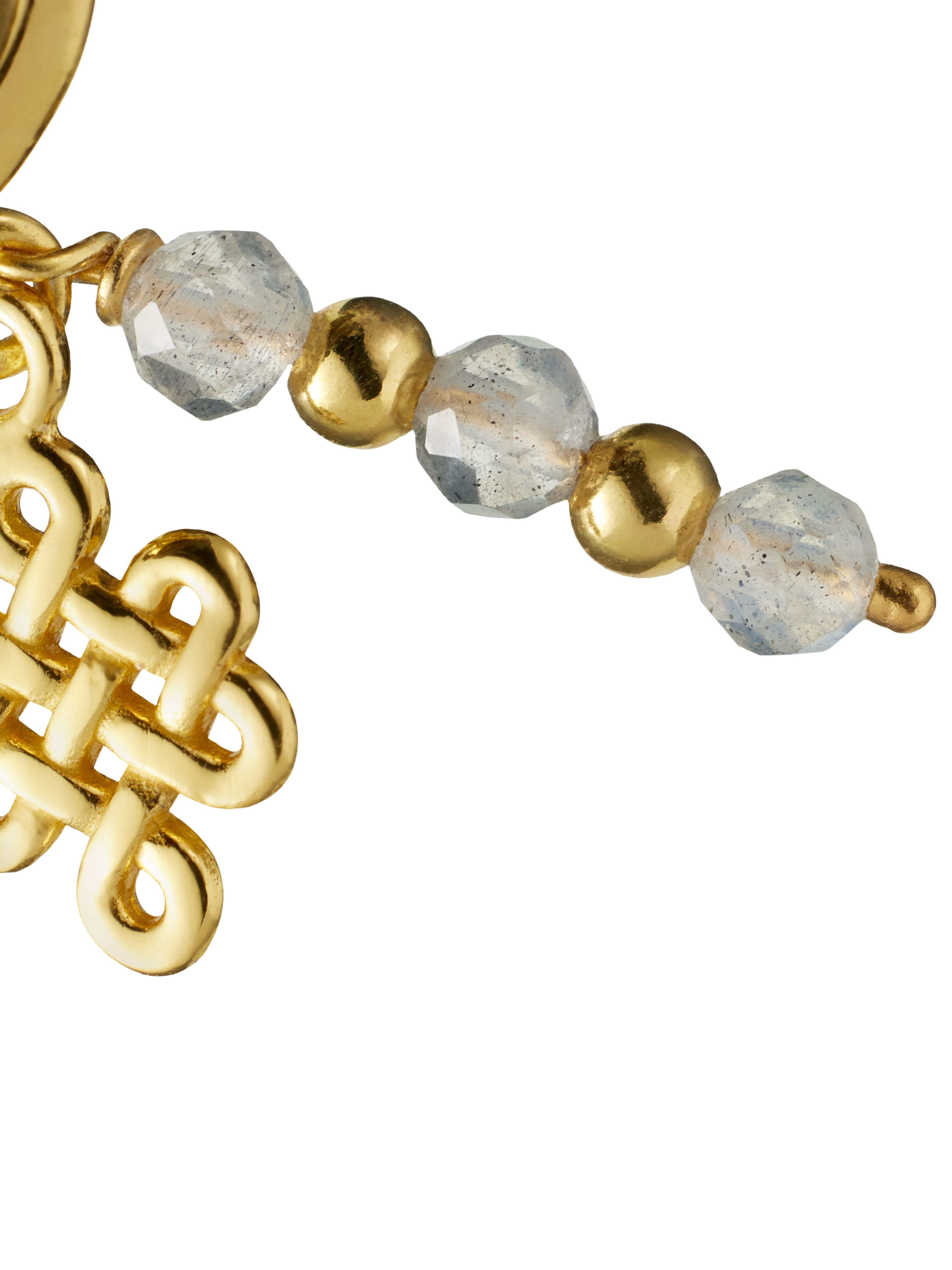 Labradorite Infinity Hoops Round Earrings Gold Plated