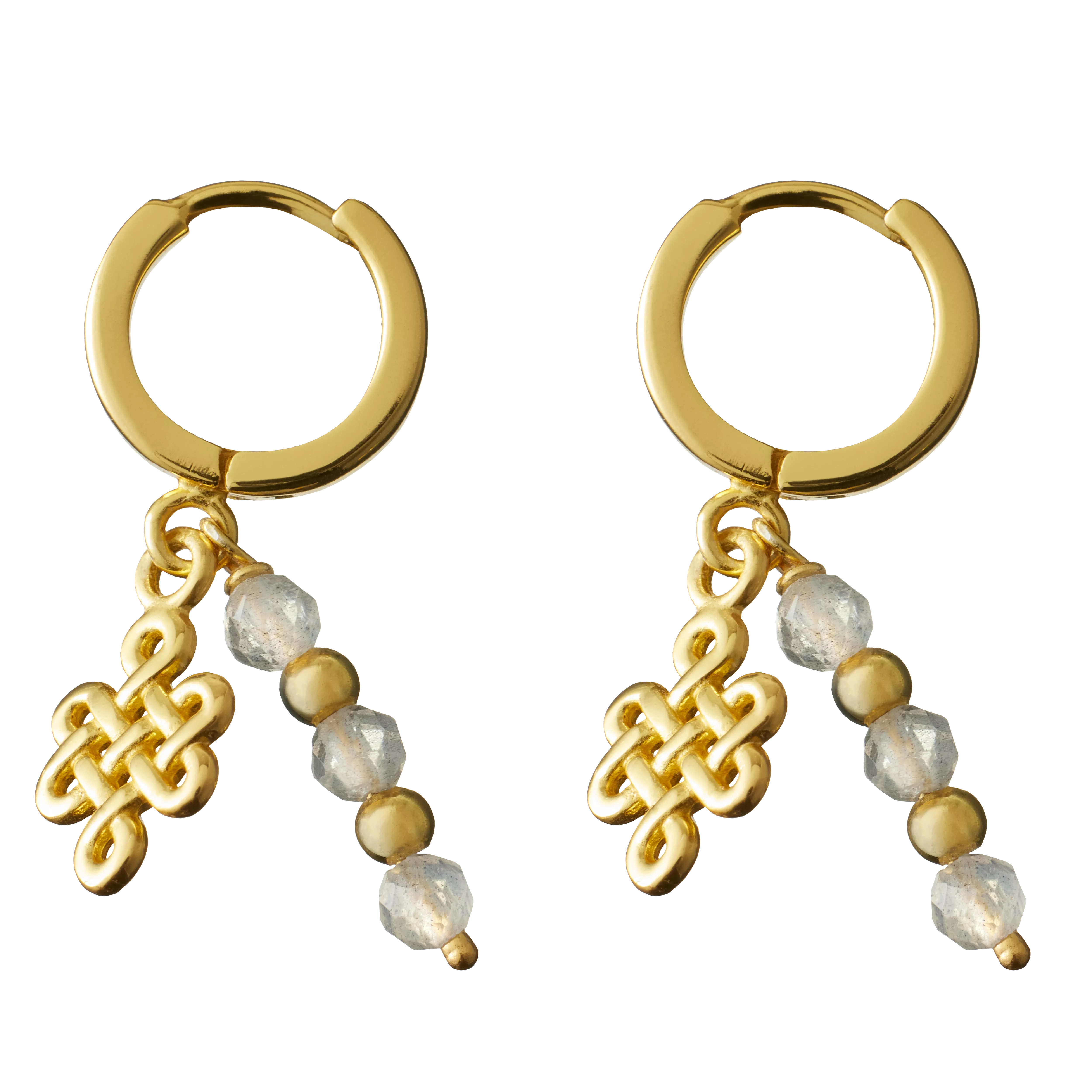 Vergoldete Ohrringe mit Schmuckstein, houseofrituals, Grey,  925er Sterlingsilber, mit 18-karätigem Gold beschichtet; Schmucksteine: Labradorit , RITUALS