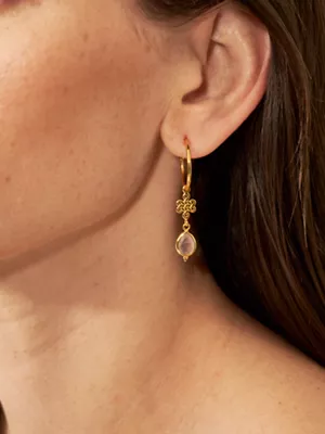 gold plated earrings with gemstone