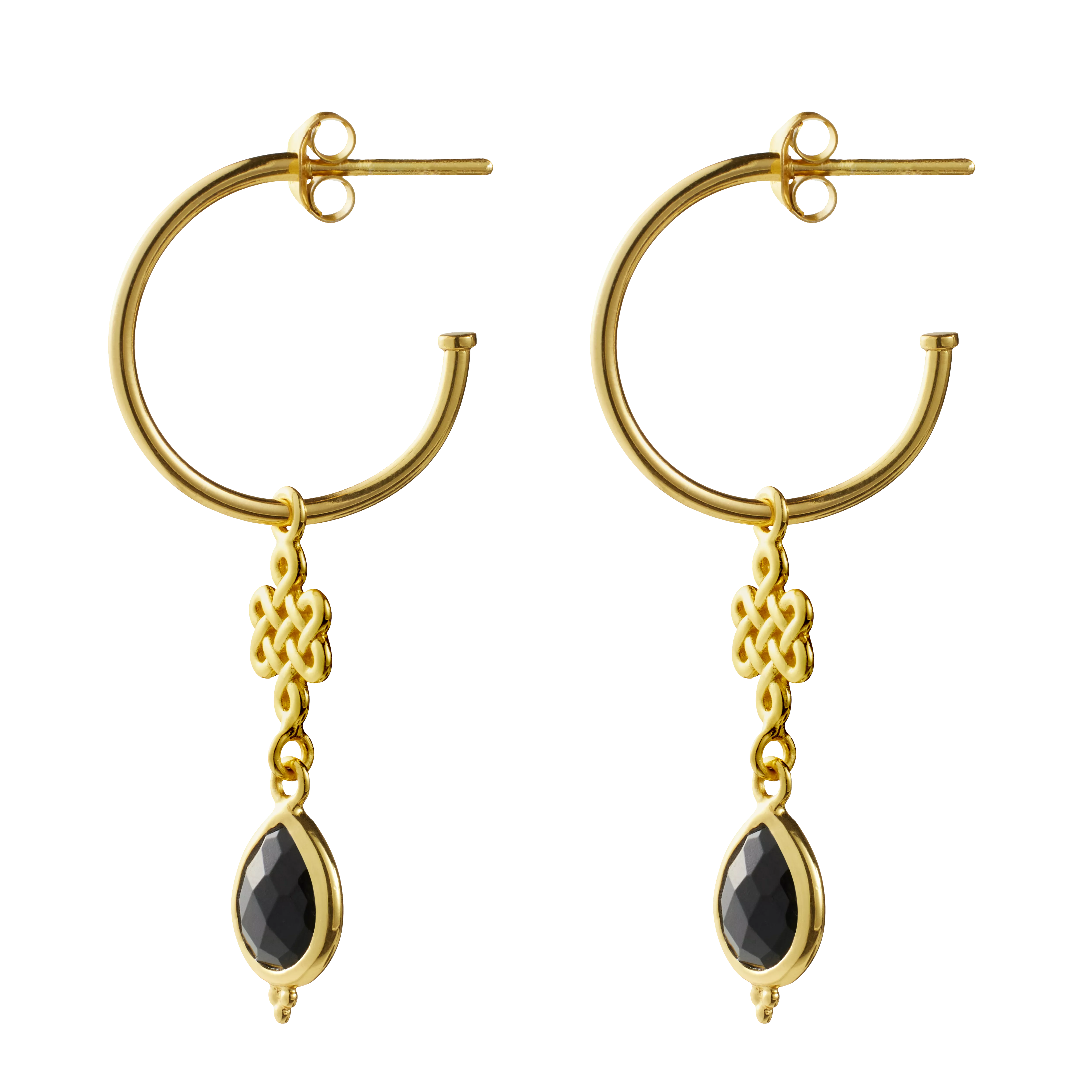 Vergoldete Ohrringe mit Schmuckstein, houseofrituals, Black,  925er Sterlingsilber, mit 18-karätigem Gold beschichtet; Schmucksteine: Onyx , RITUALS