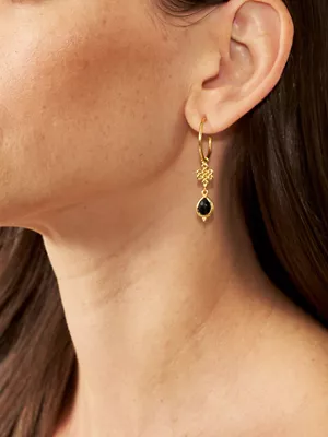 Vergoldete Ohrringe mit Schmuckstein