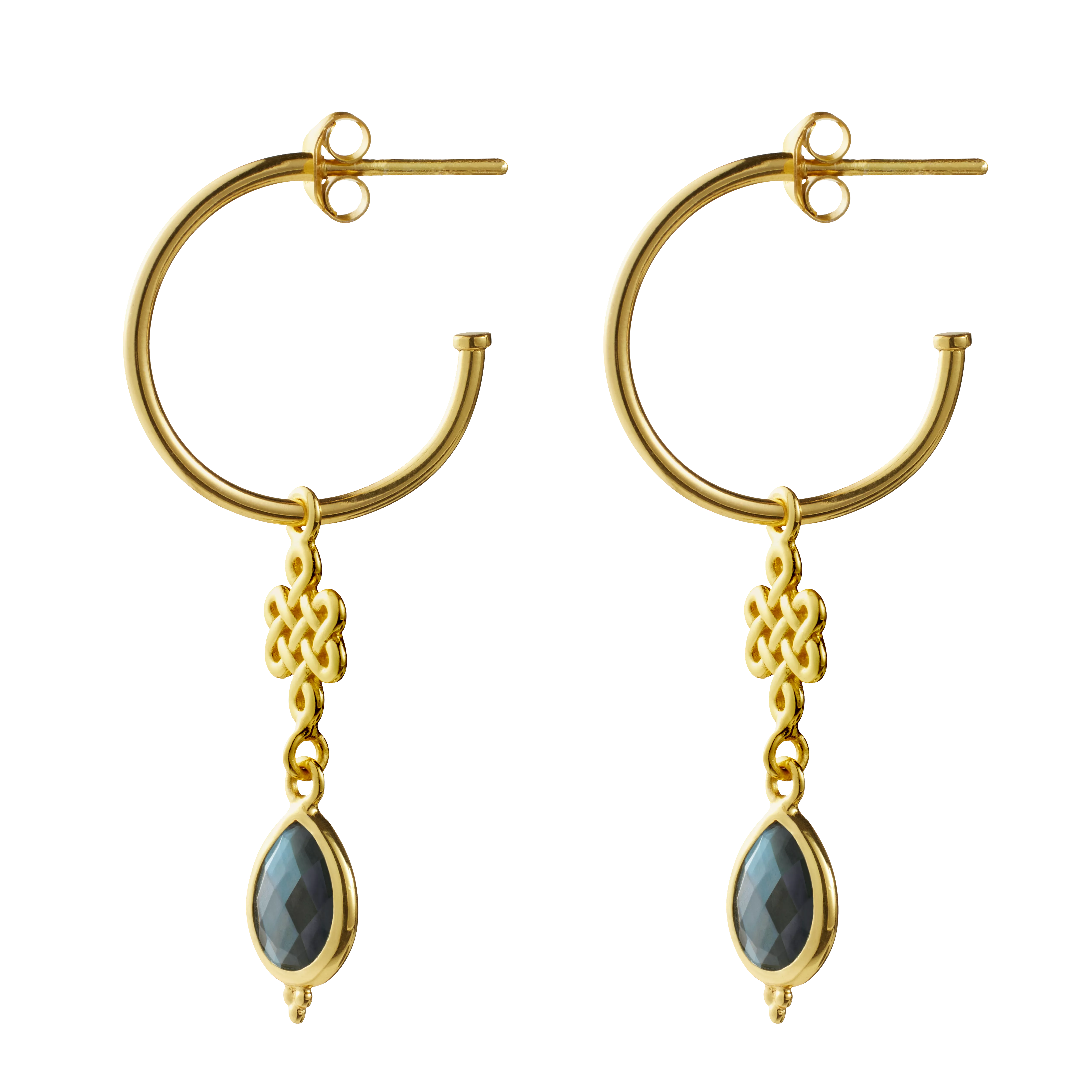 Vergoldete Ohrringe mit Schmuckstein, houseofrituals, Grey,  925er Sterlingsilber, mit 18-karätigem Gold beschichtet; Schmucksteine: Labradorit , RITUALS