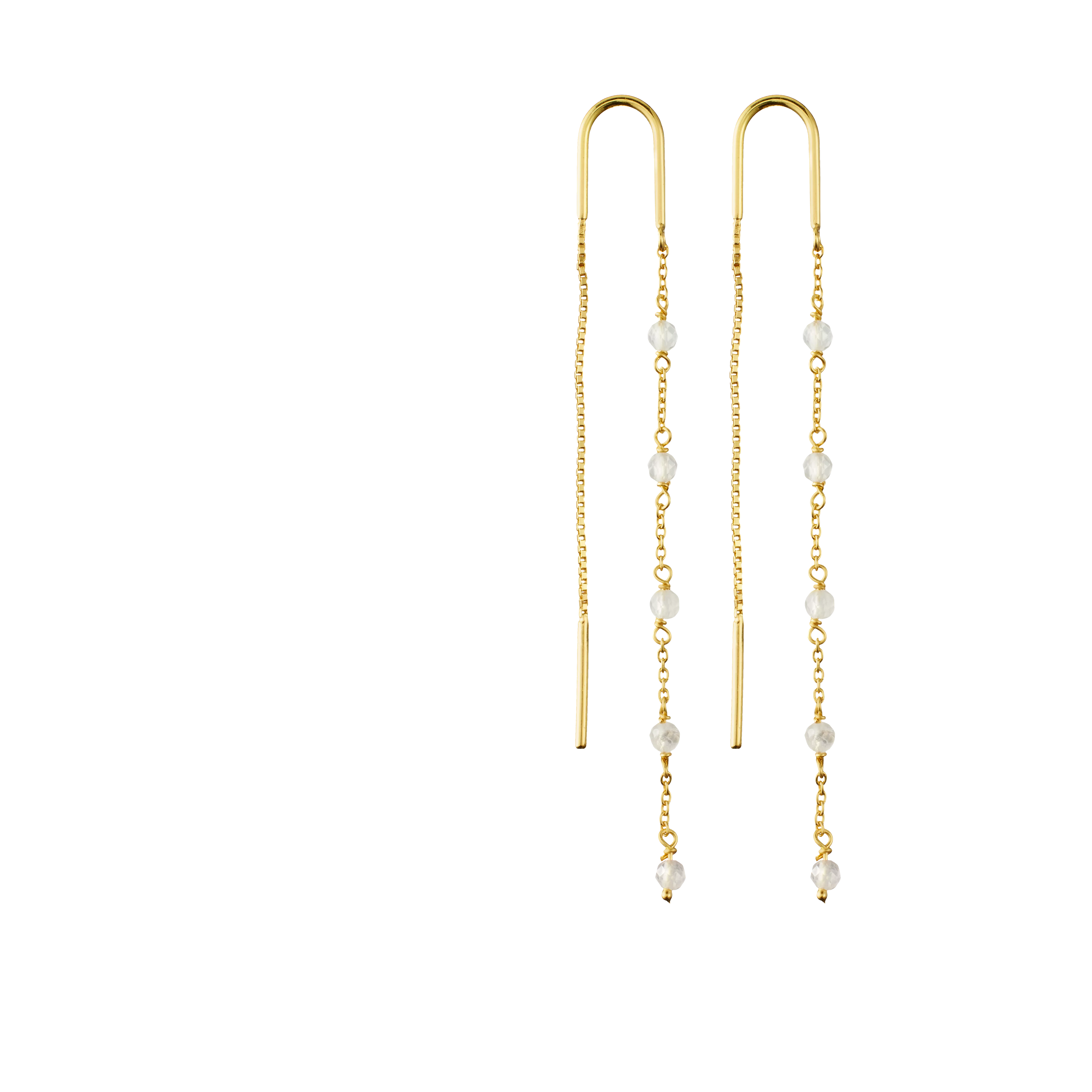 Vergoldete Ohrringe mit Endlosknoten, houseofrituals, Pink,  925er Sterlingsilber, mit 18-karätigem Gold beschichtet; Schmucksteine: Rosenquarz , RITUALS