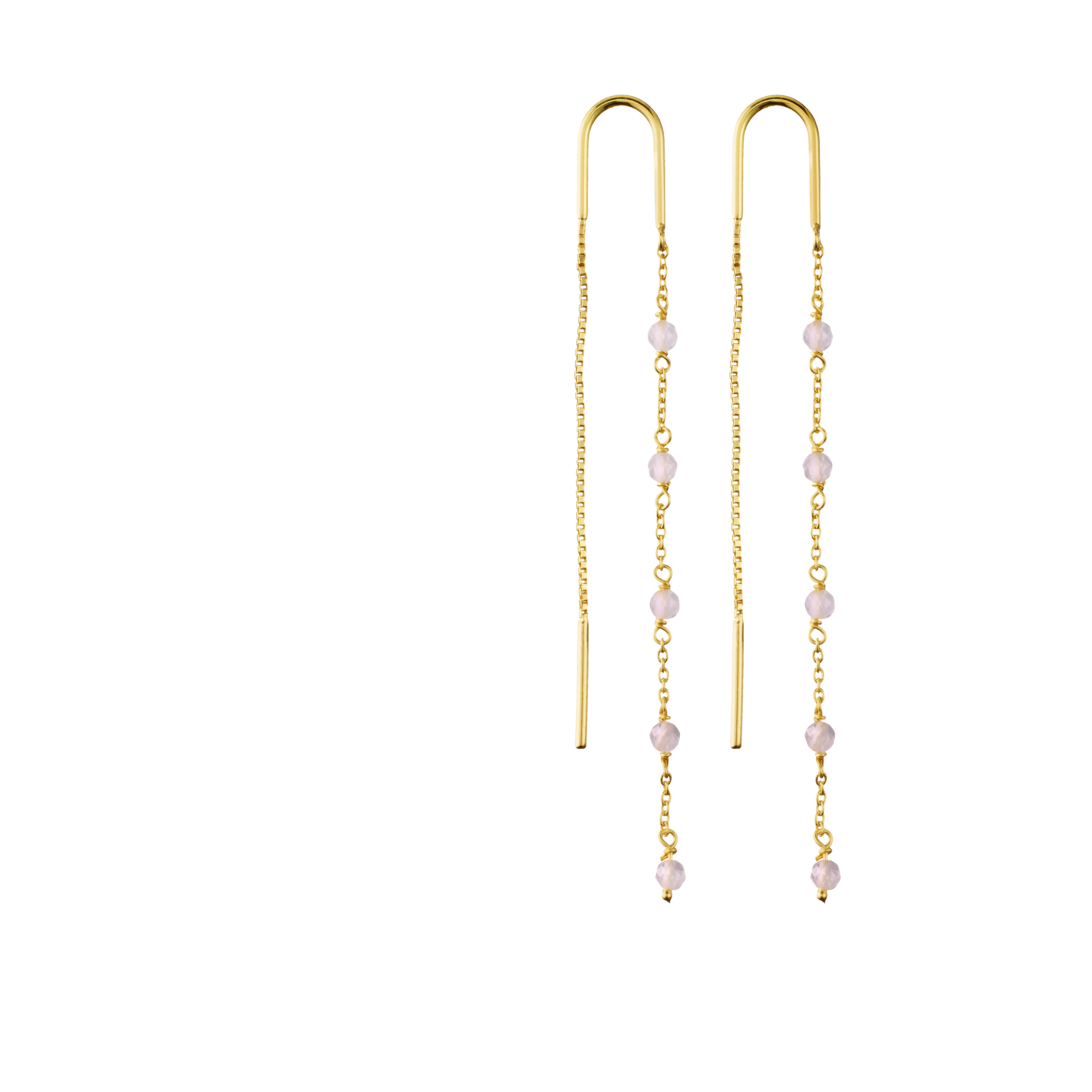 vergulde infinity-oorbellen, houseofrituals, Pink,  925 Sterling zilver, verguld met 18 karaat goud; edelstenen: rozenkwarts , RITUALS