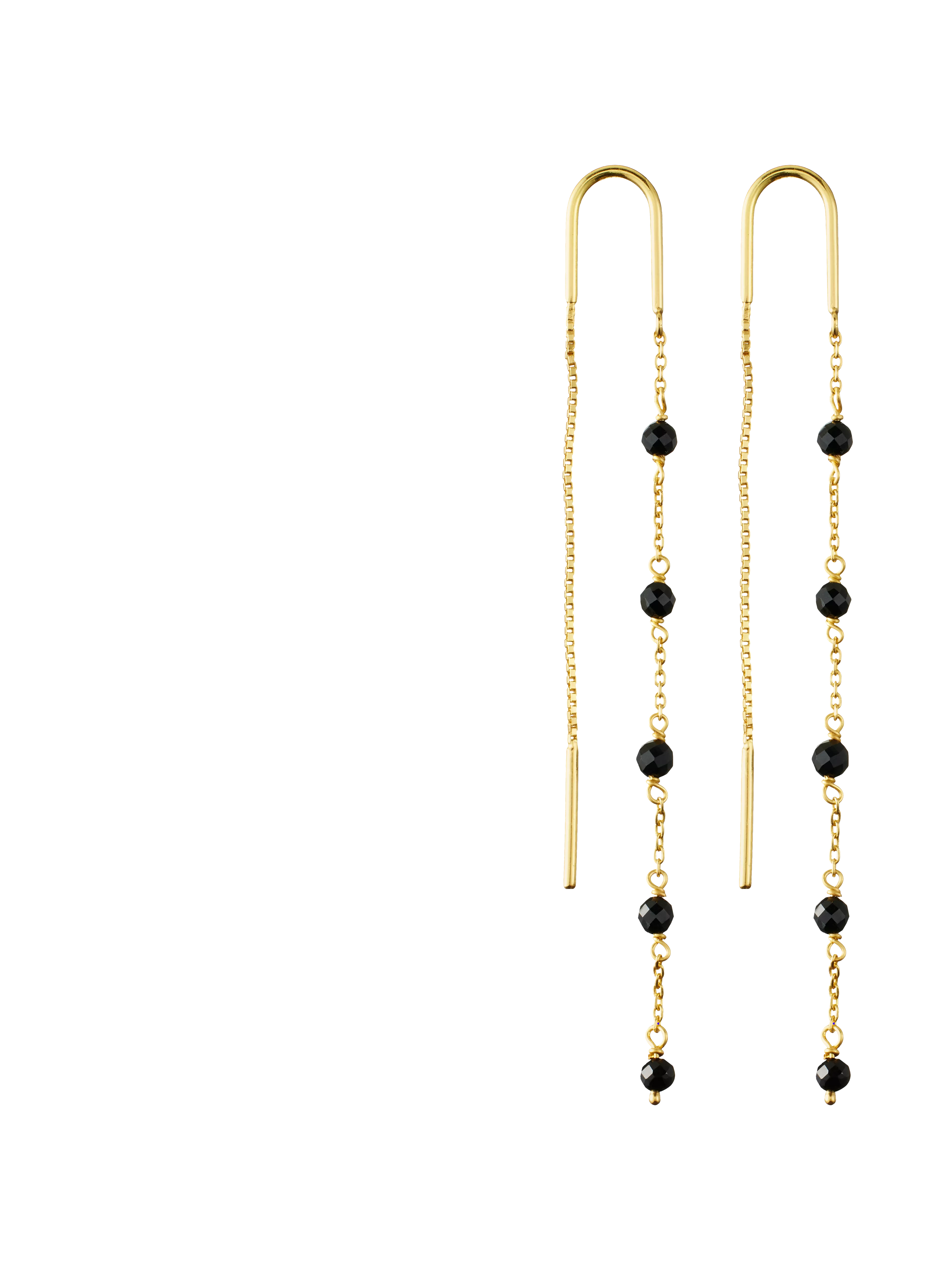 gold plated infinity earrings, houseofrituals, Black,  925 Sterling silver 18 karat gold plated; Gemstones: Onyx , RITUALS