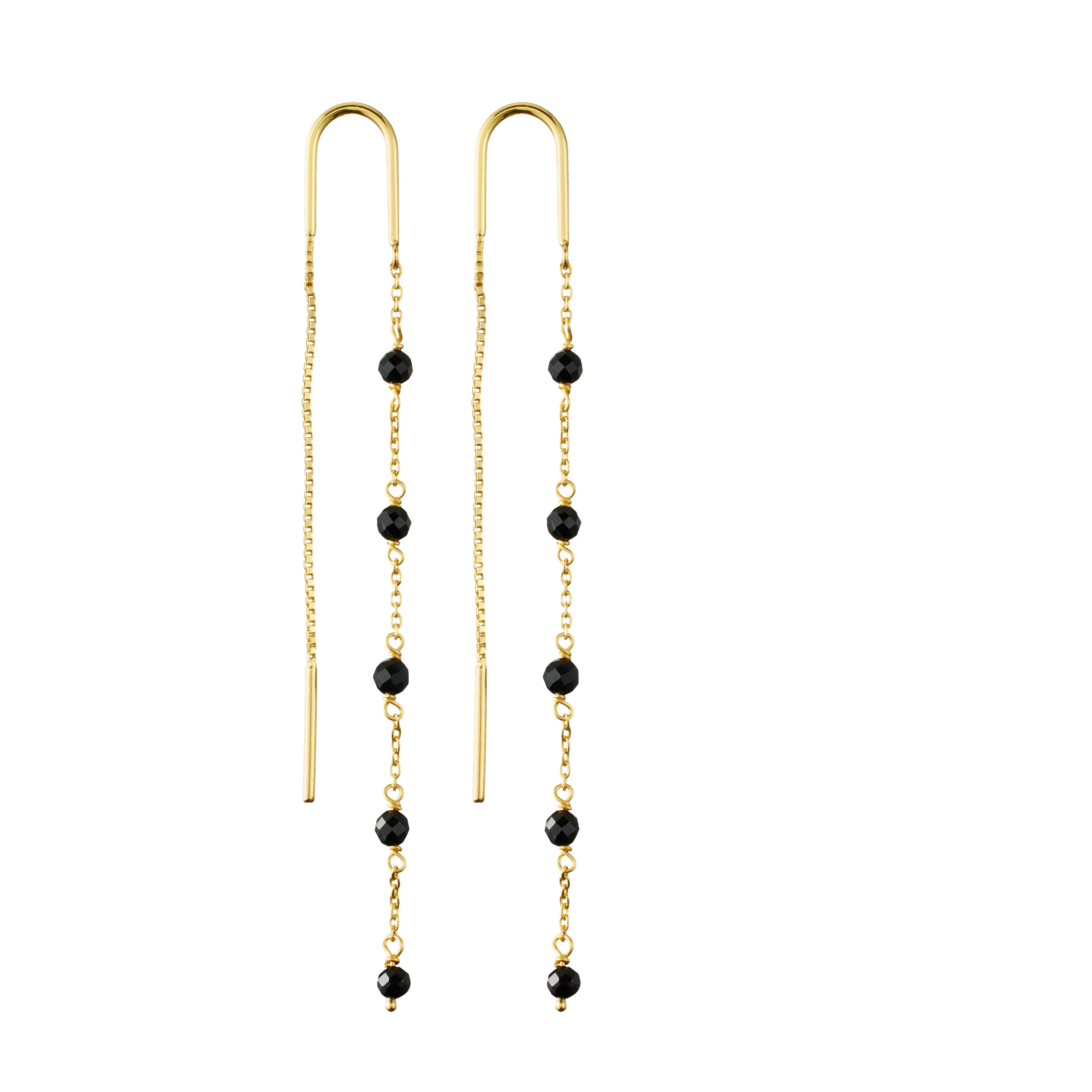 Vergoldete Ohrringe mit Endlosknoten, houseofrituals, Black,  925er Sterlingsilber, mit 18-karätigem Gold beschichtet; Schmucksteine: Onyx , RITUALS