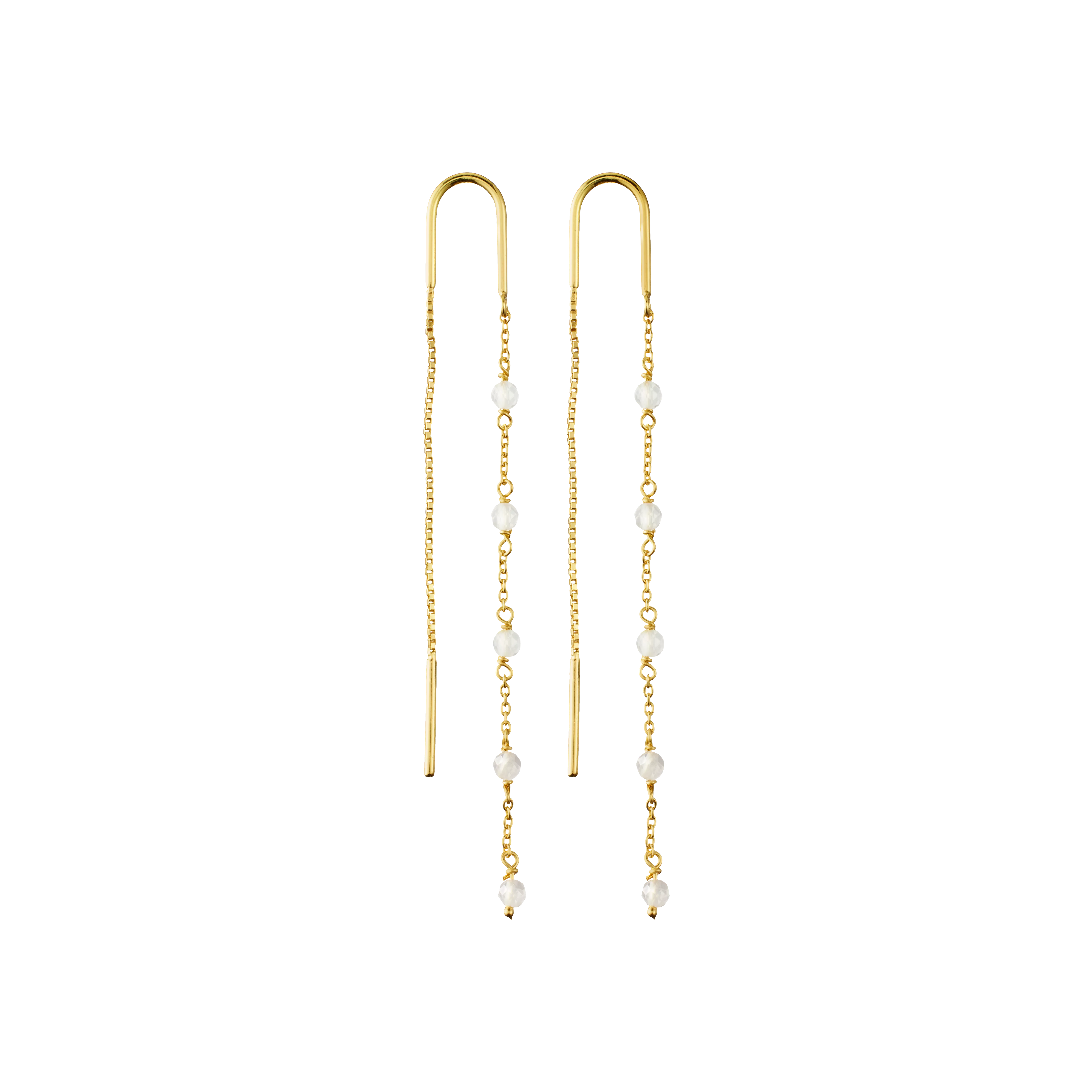 Vergoldete Ohrringe mit Endlosknoten, houseofrituals, Grey,  925er Sterlingsilber, mit 18-karätigem Gold beschichtet; Schmucksteine: Labradorit , RITUALS