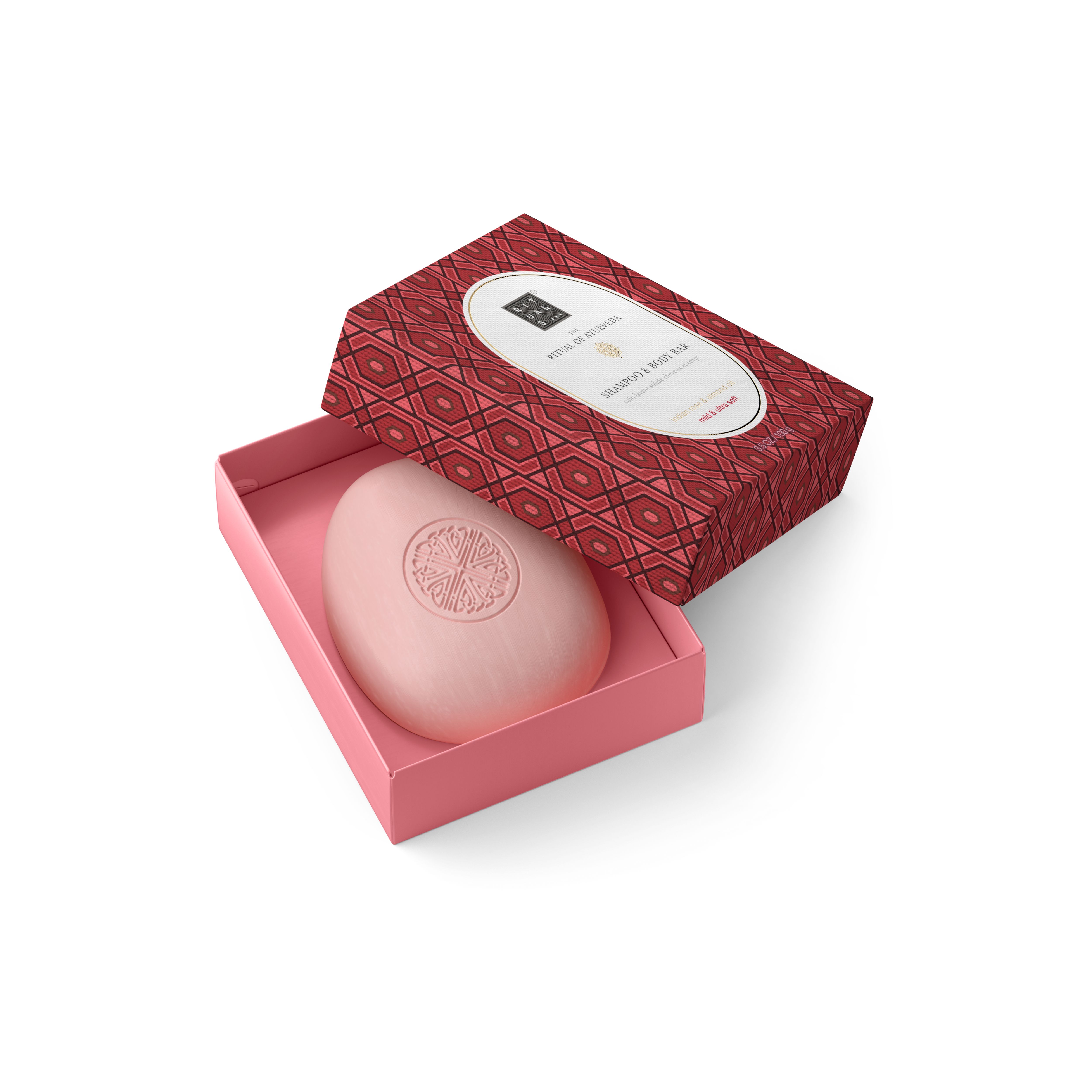 szappanmentes szilárd sampon és tusfürdő, The Ritual of Ayurveda, Red, 100 gr, RITUALS