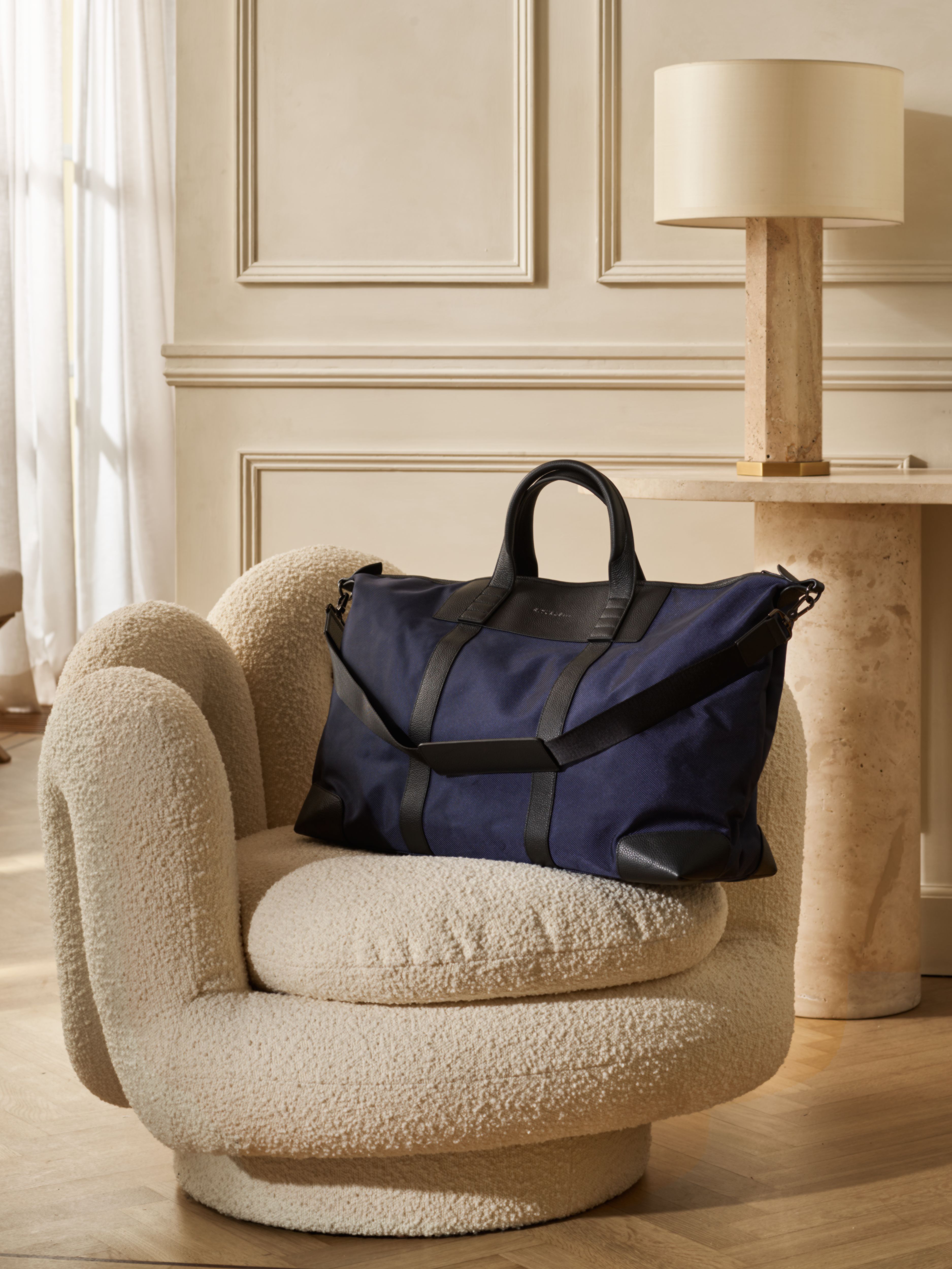 Weekend Bag Navy Lifestyle with Product