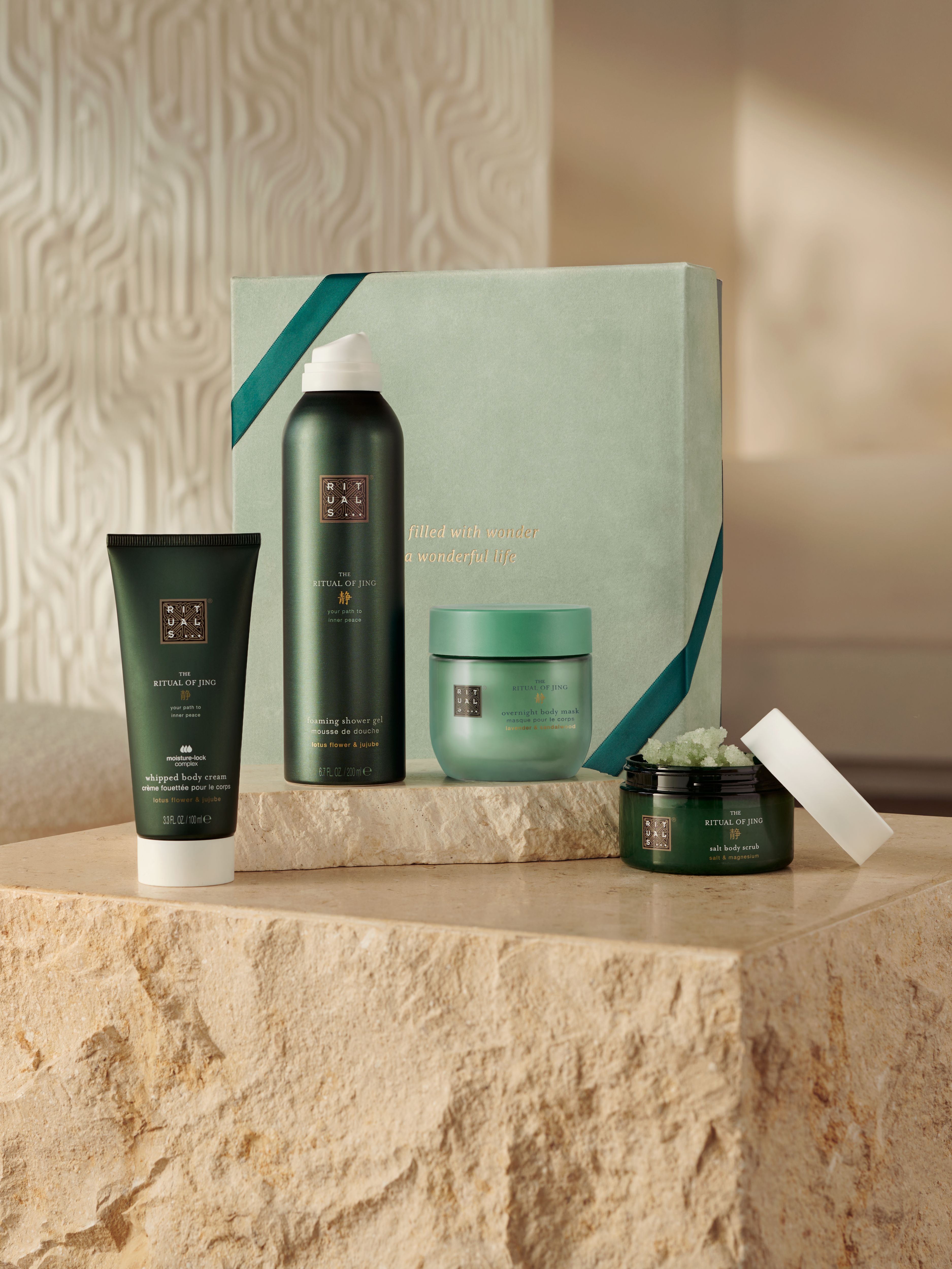 The Ritual of Jing - Medium Gift Set 2026 Lifestyle with Closed Pack