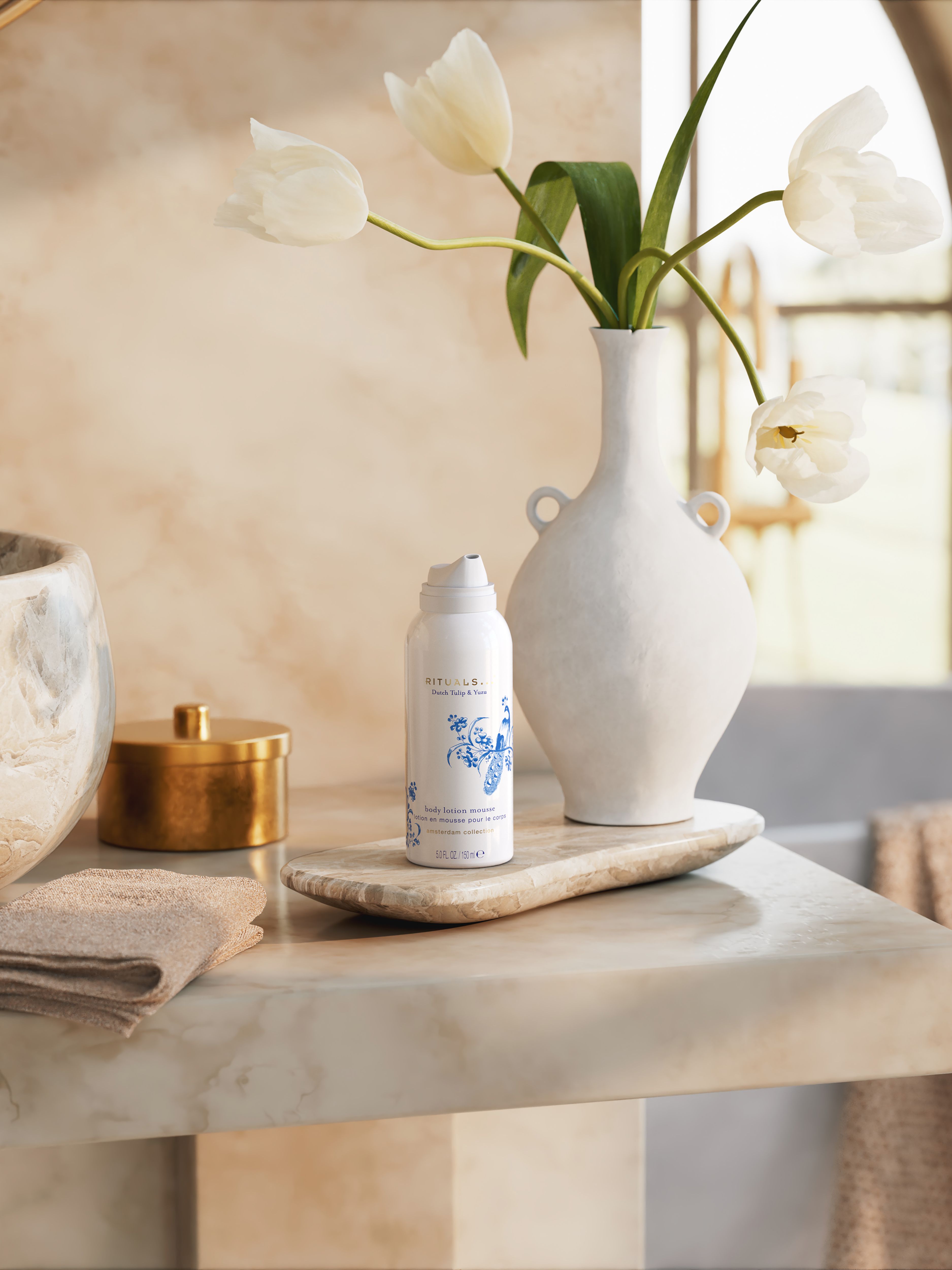 Amsterdam Collection Body Lotion Mousse 150ml Lifestyle with Product