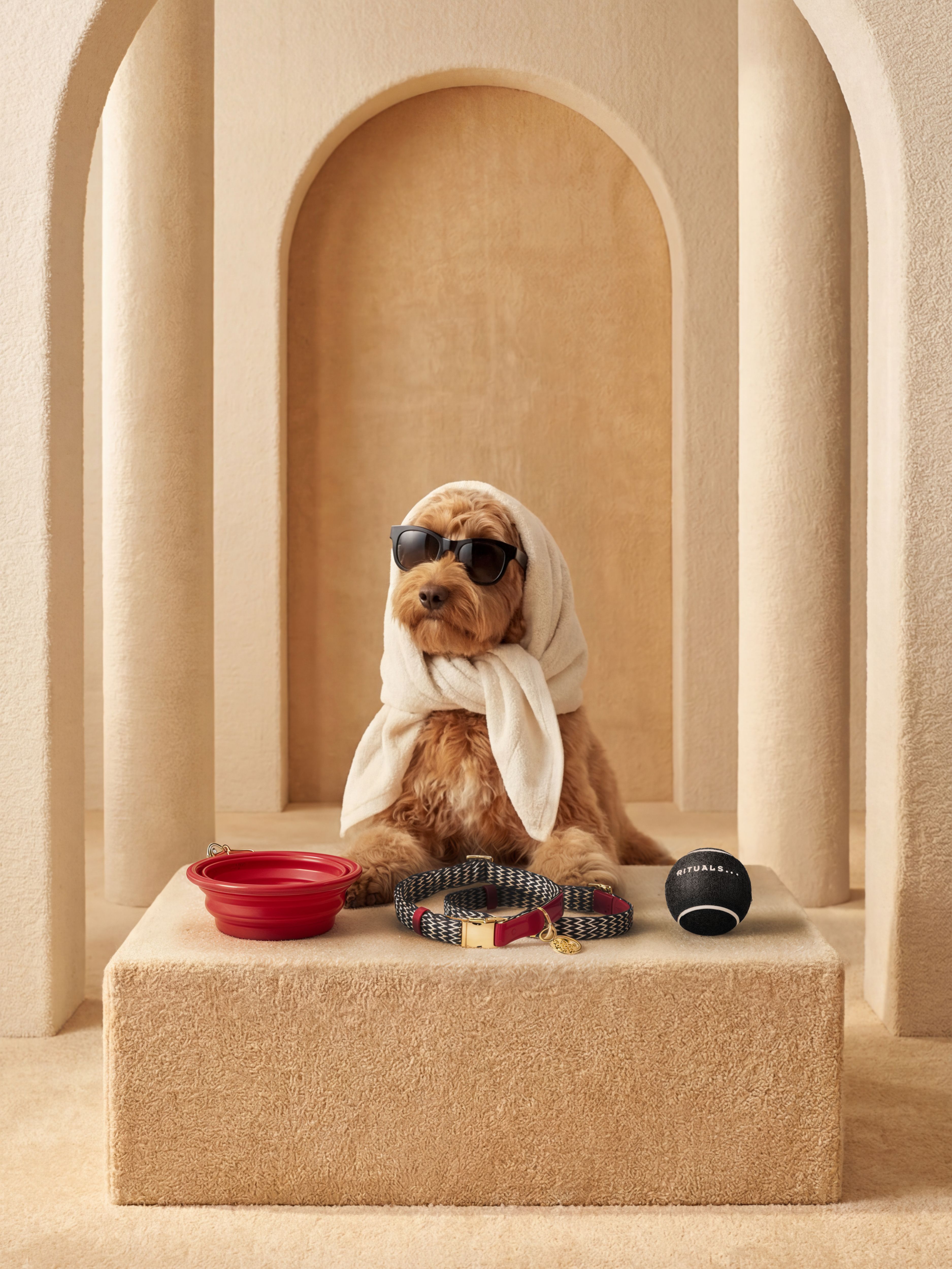 Dog Collar Size S/M Lifestyle with Model and Packshot