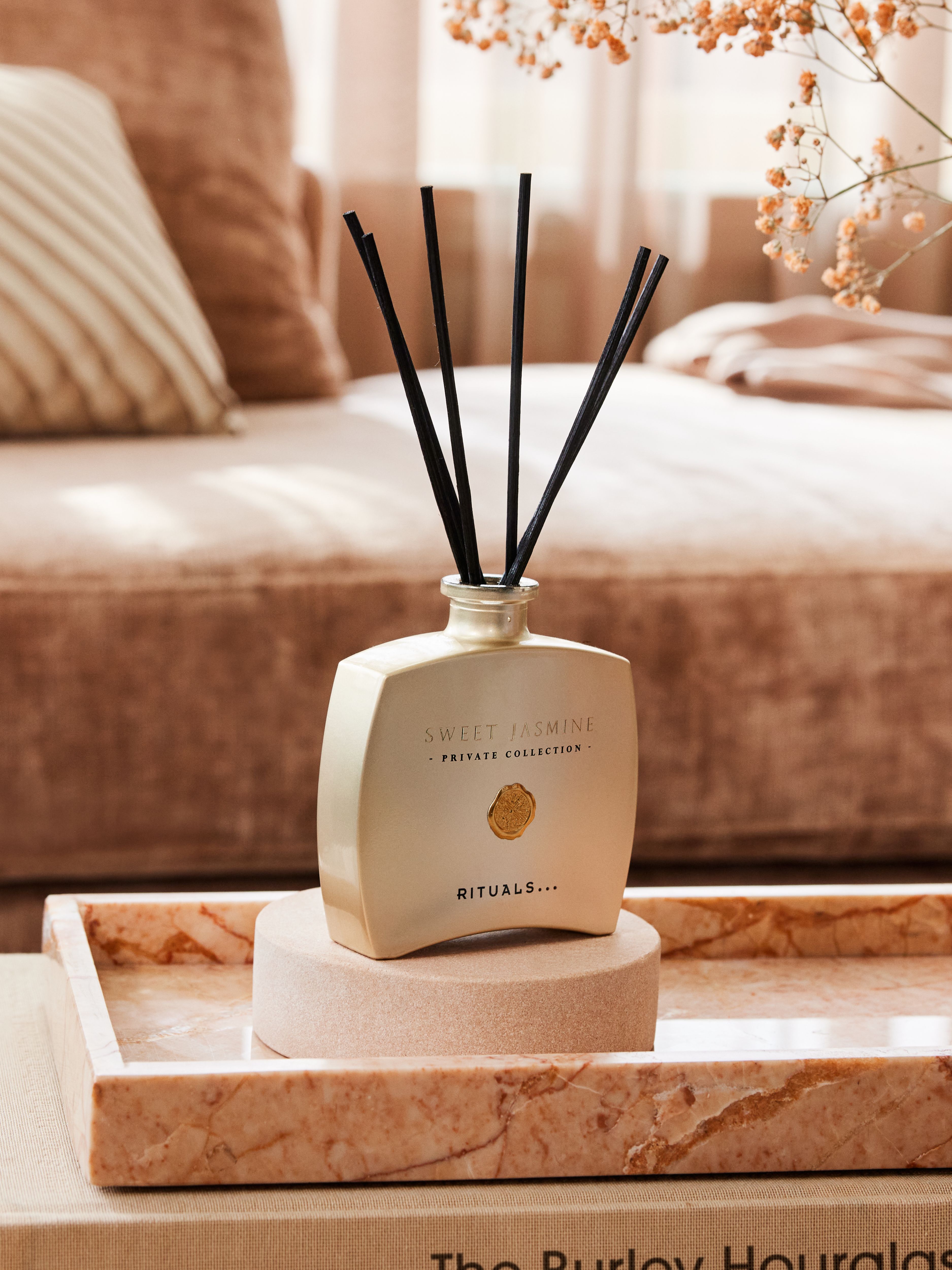 Sweet Jasmine Fragrance Sticks Lifestyle with Product