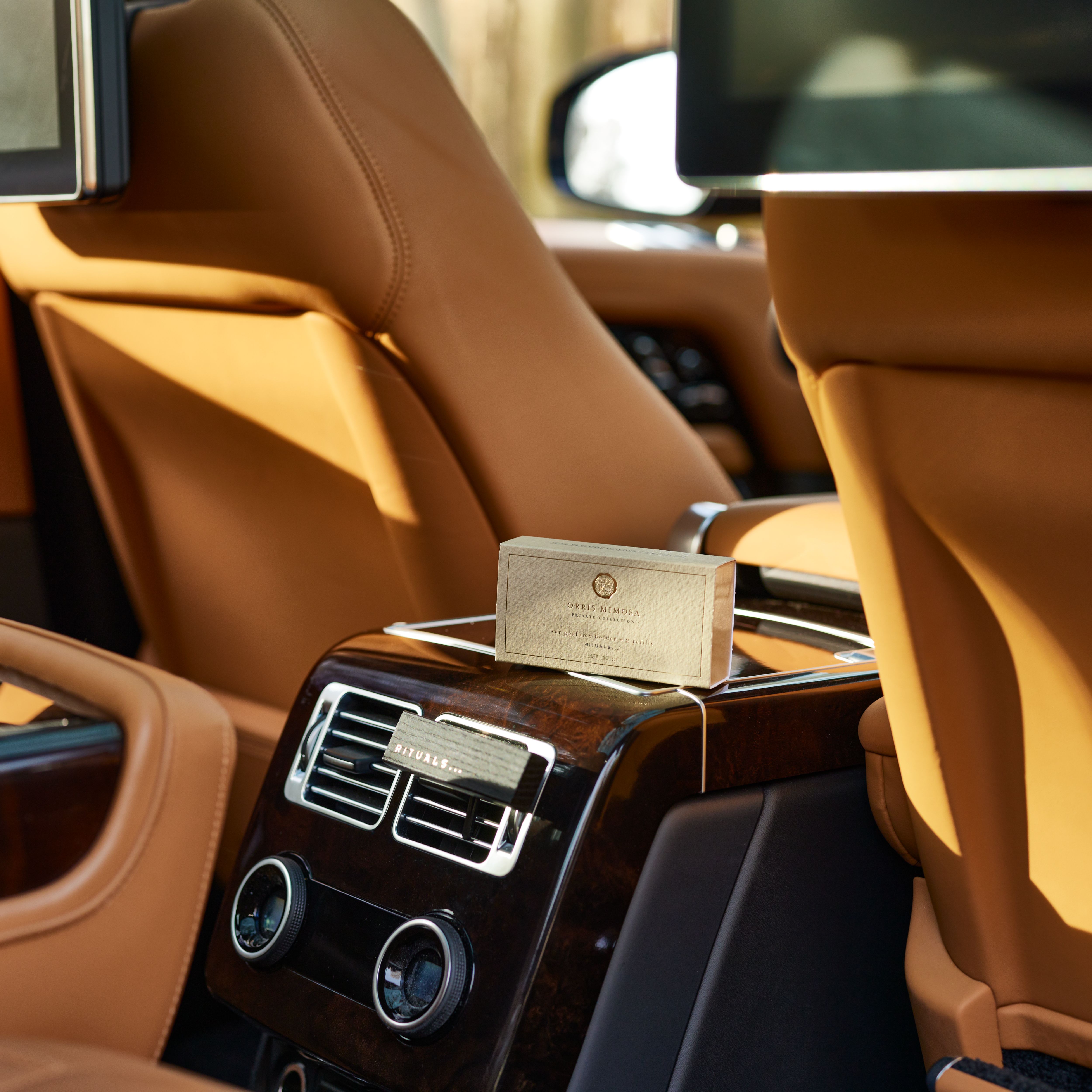 Orris Mimosa Refill Car Perfume Lifestyle with Product