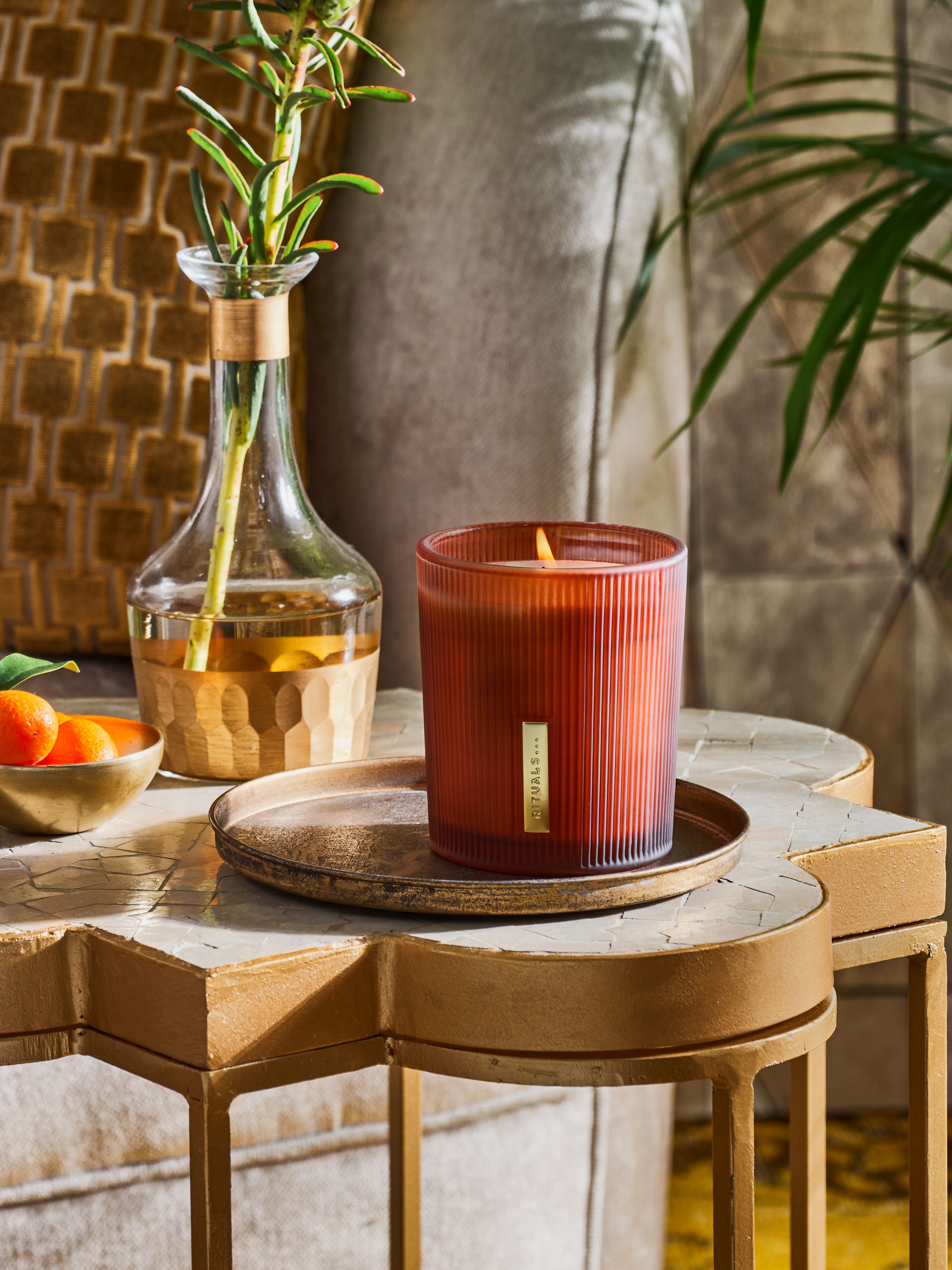 The Ritual of Mehr Scented Candle Lifestyle with Product