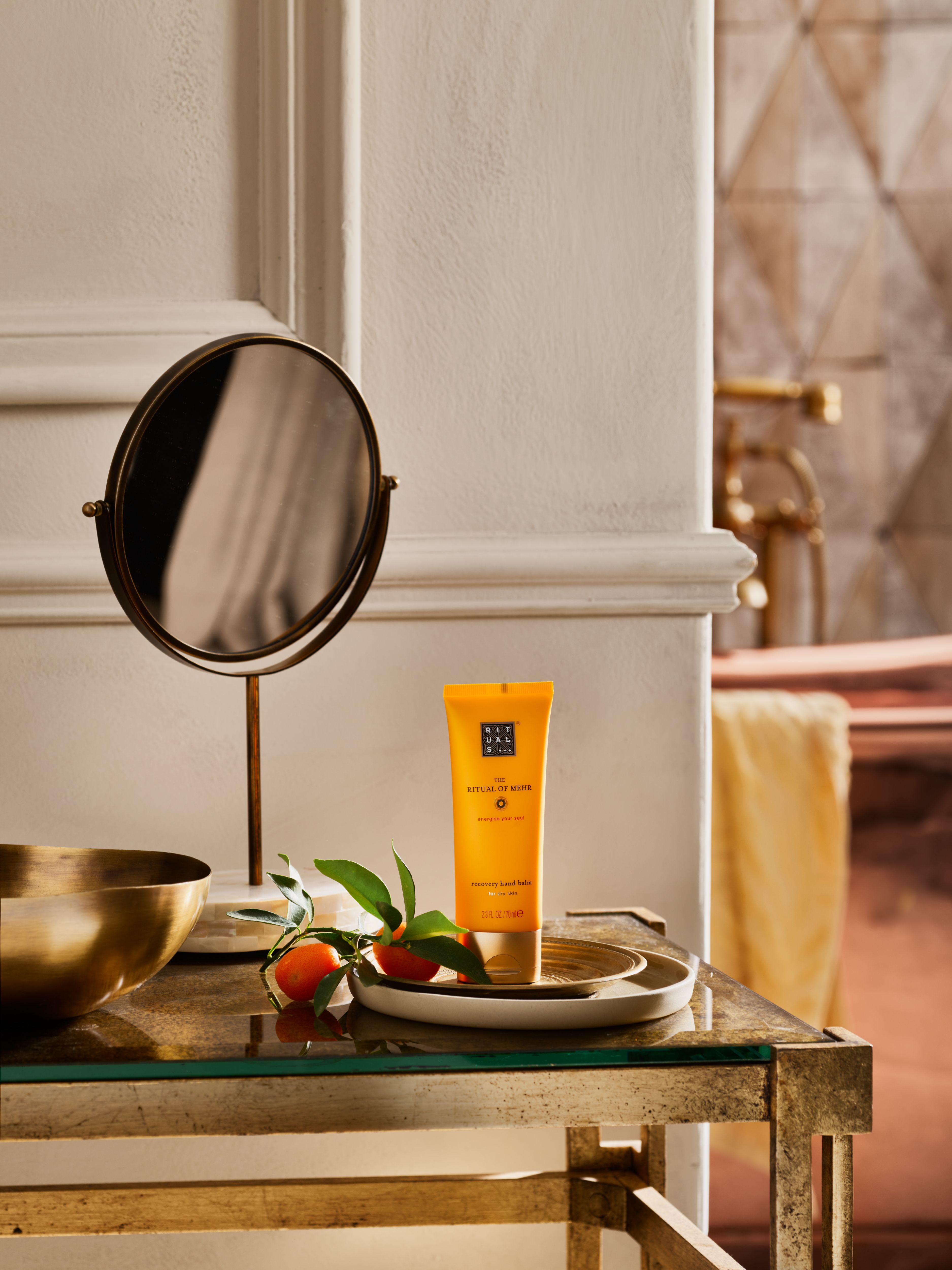 The Ritual of Mehr Hand Balm Lifestyle with Product