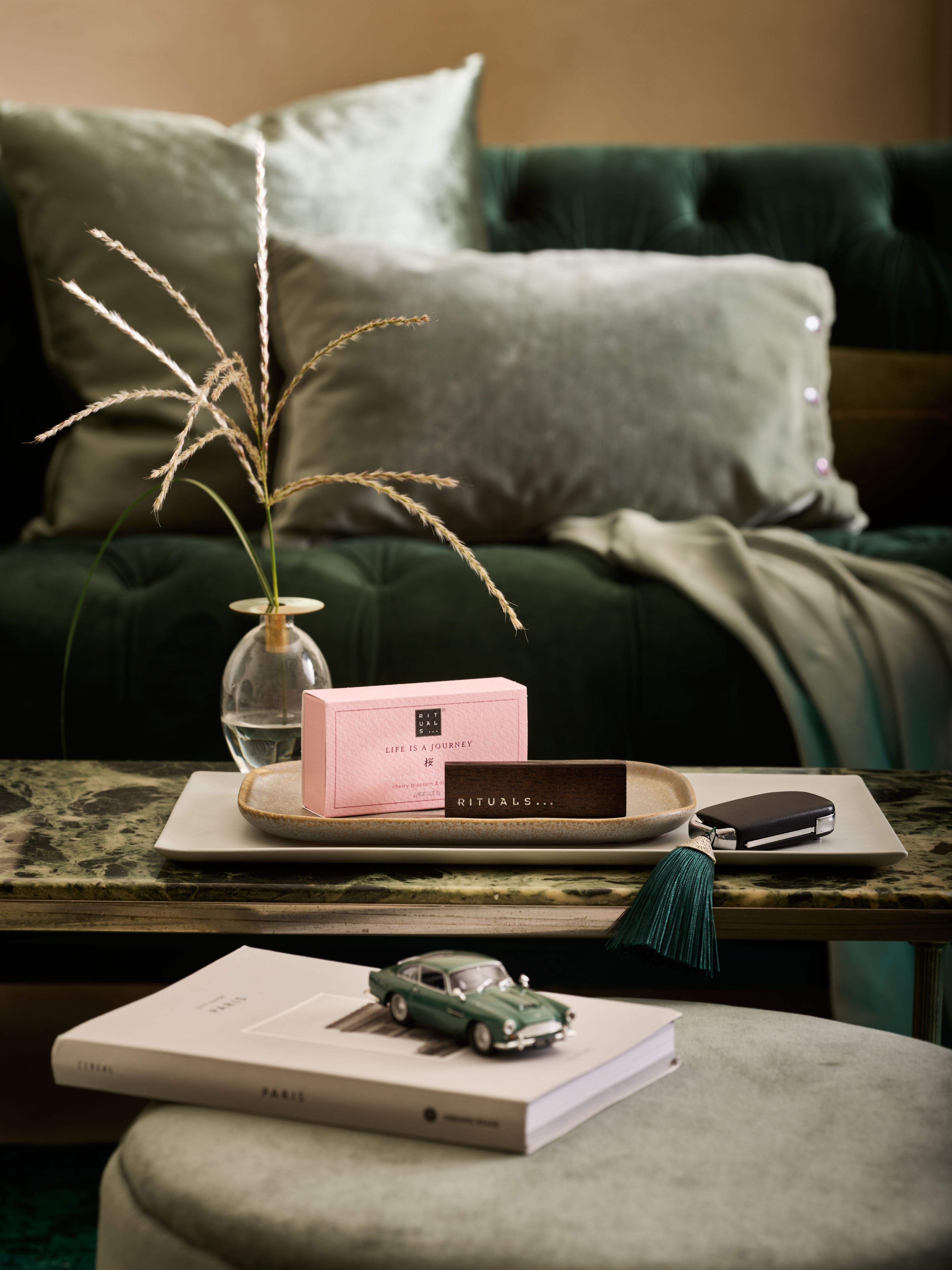 The Ritual of Sakura Car Air Freshener Lifestyle with Product