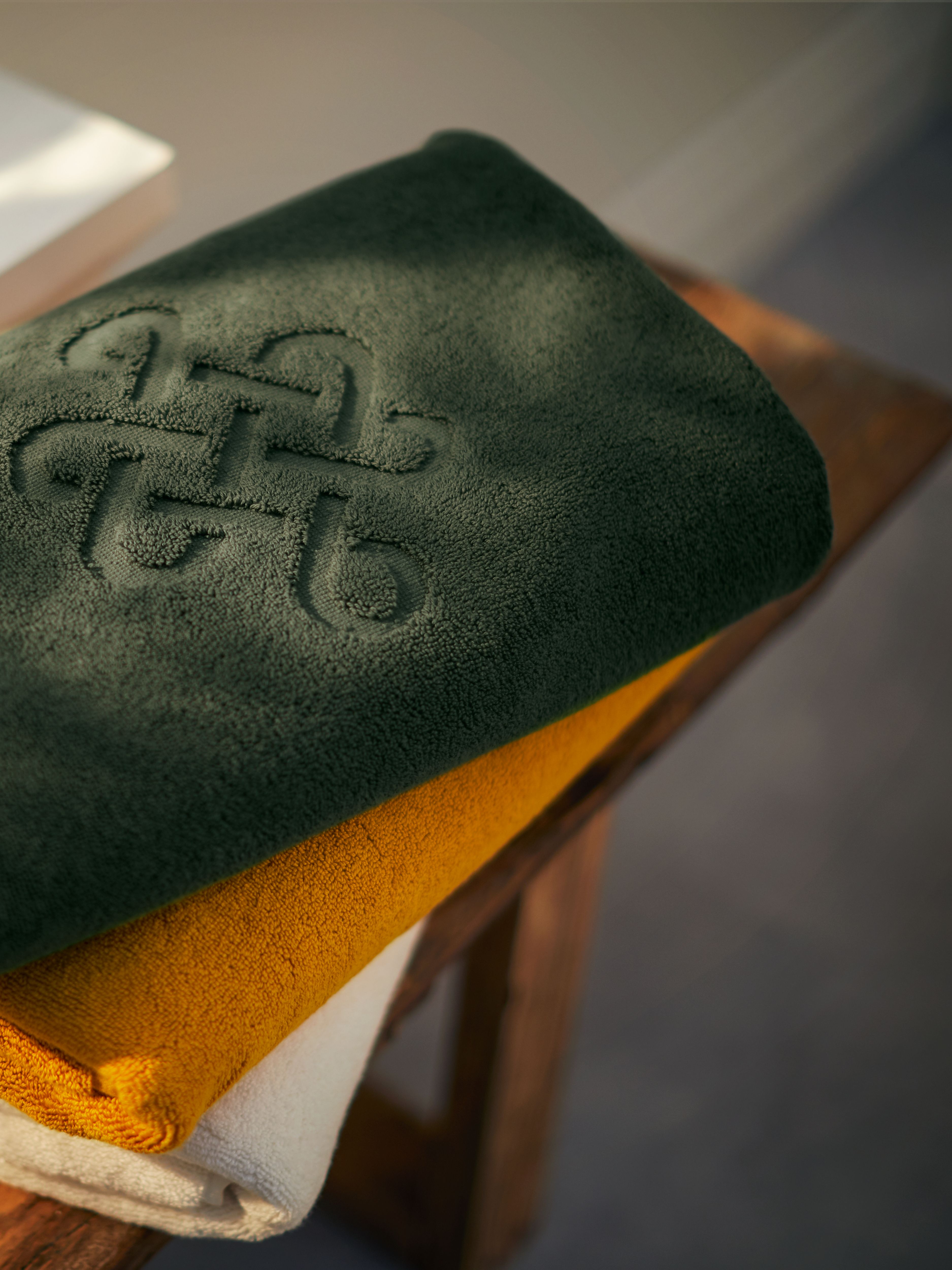 Super Smooth Cotton Bath Mat 70x120cm Moss Green Lifestyle with Product