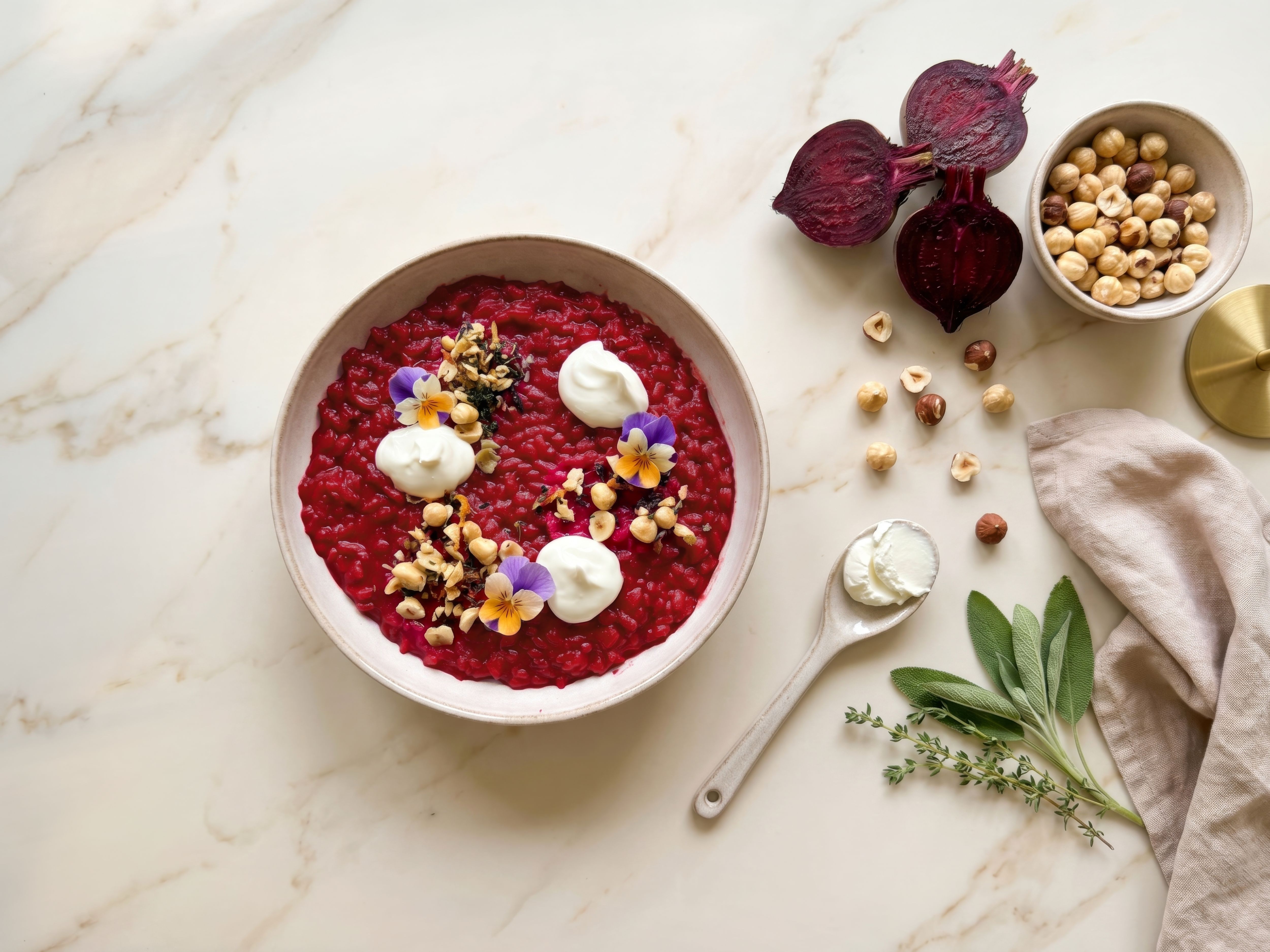 Pink beetroot risotto