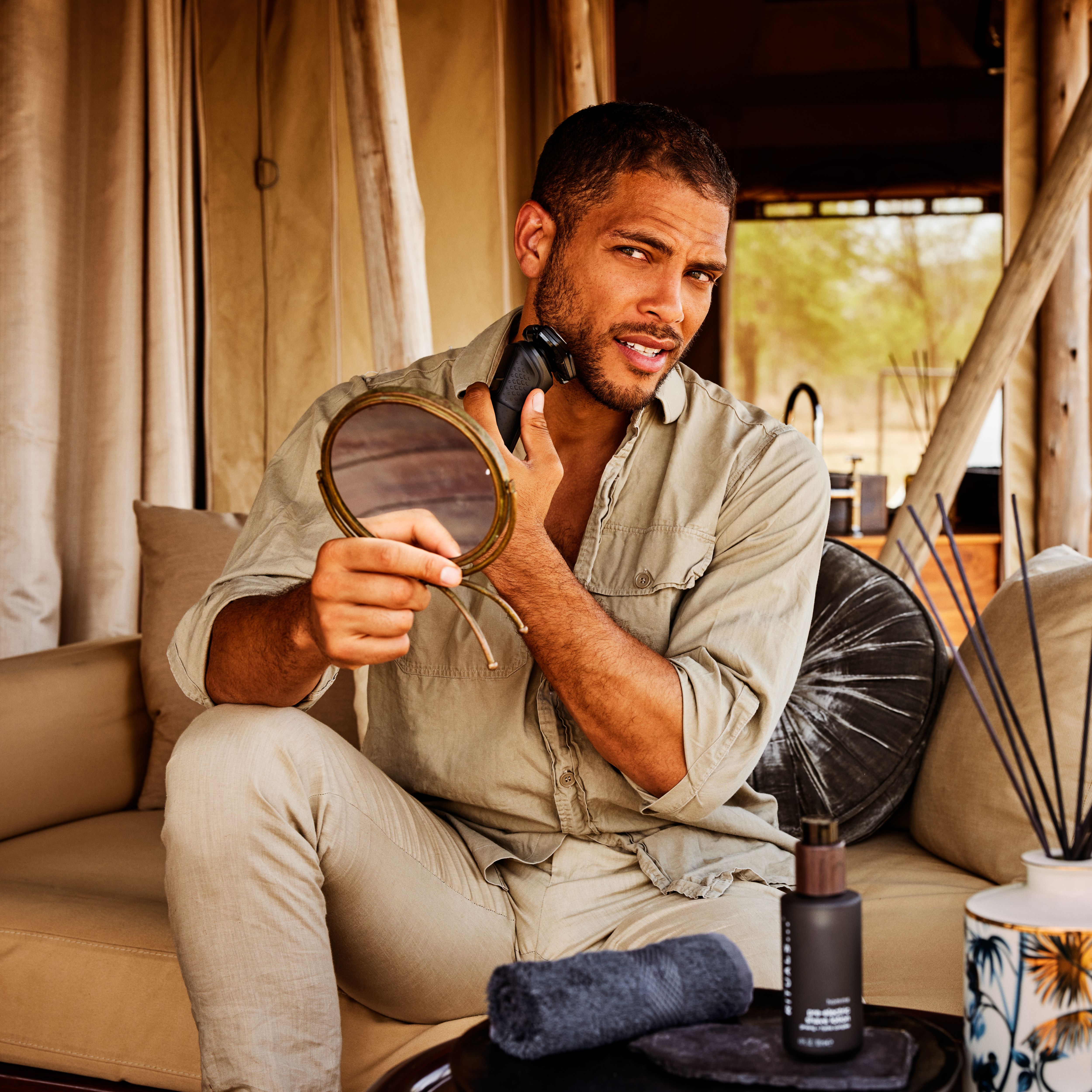 Homme Pre-Electric Shave Lotion Lifestyle How to Use